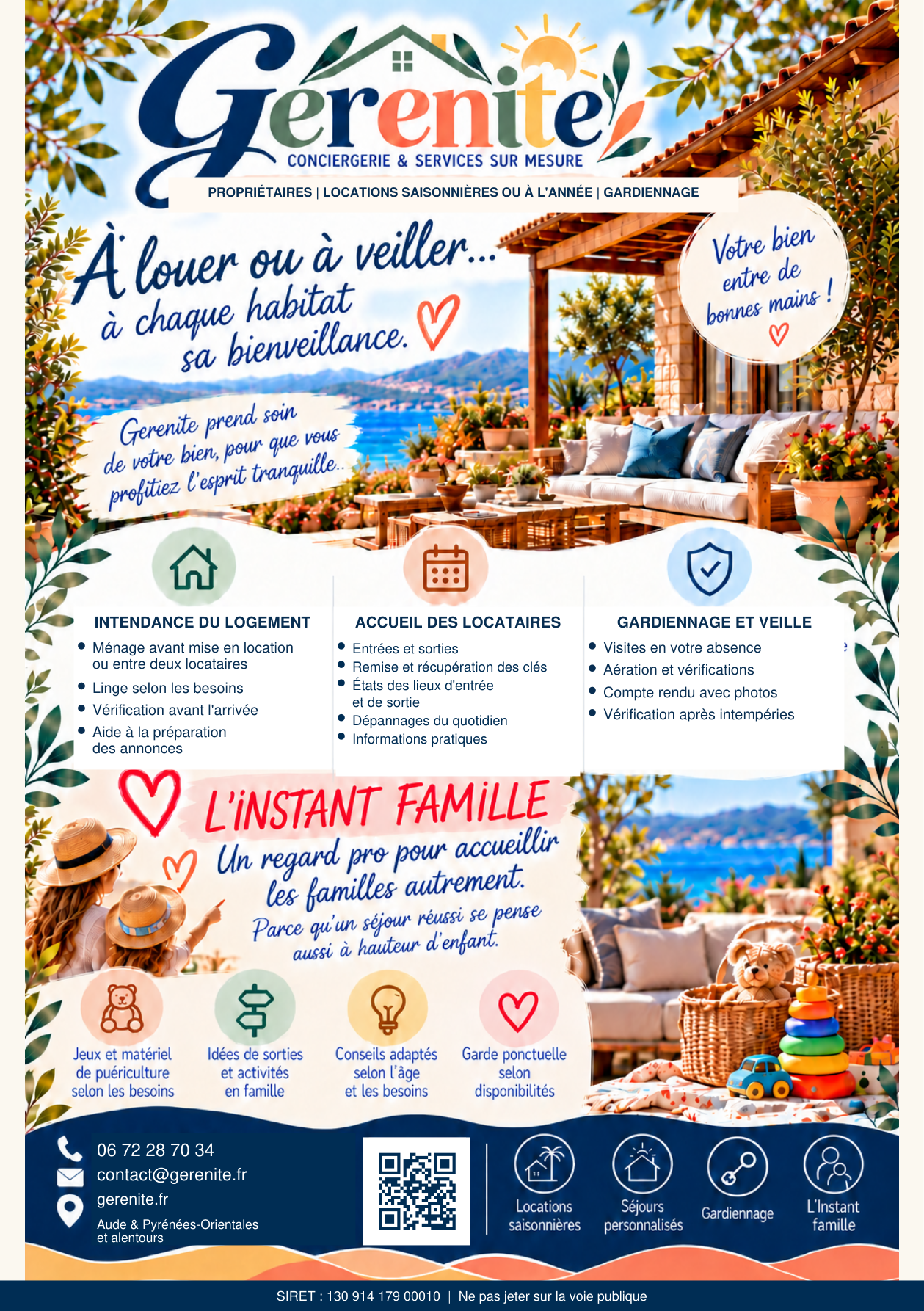 Flyer Gerenite : conciergerie, services sur mesure et L’Instant Famille